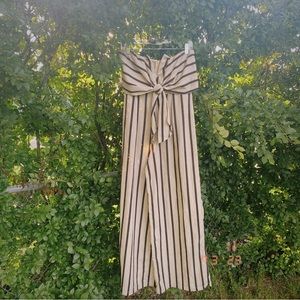 🌼 4 for $40 Flower Bundle Sale 🌼 Black and Cream Stripe Jumpsuit SHEER